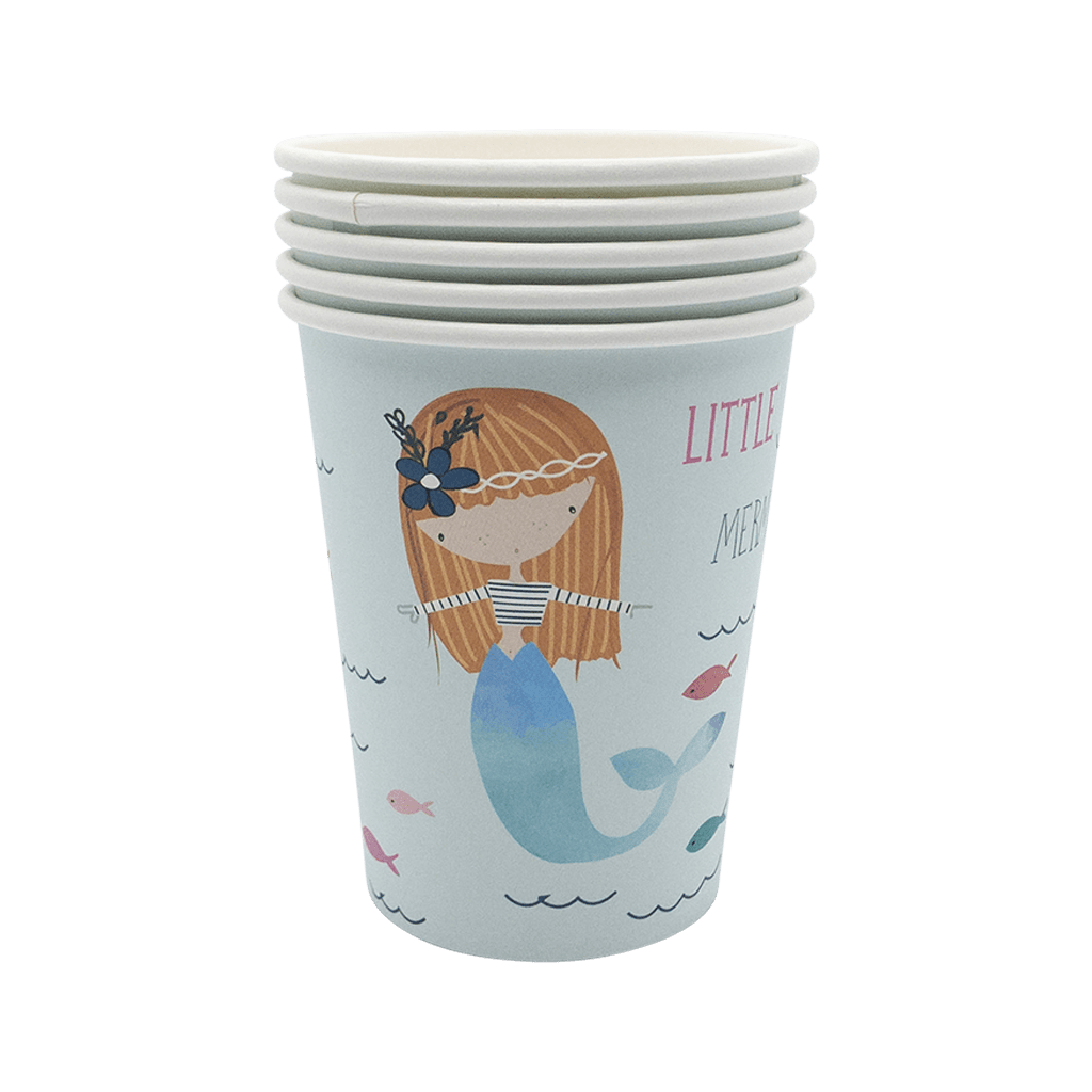 Little Mermaid Paper Cups, 10 Pcs