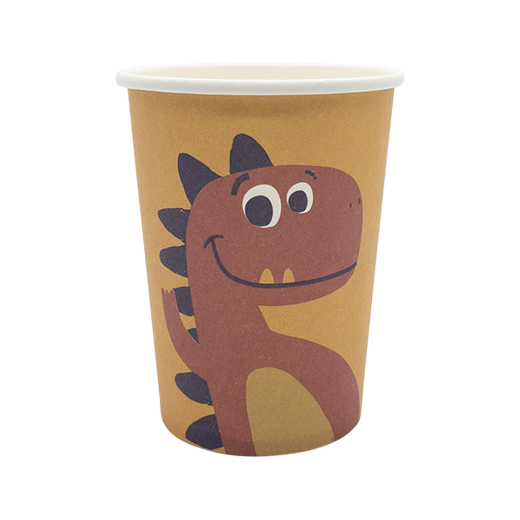 Cartoon Dinosaur Party Paper Cups 250ml 8 Pcs