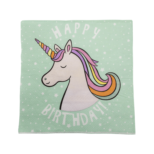 Happy Birthday Unicorn Paper Tissues, 20 pcs