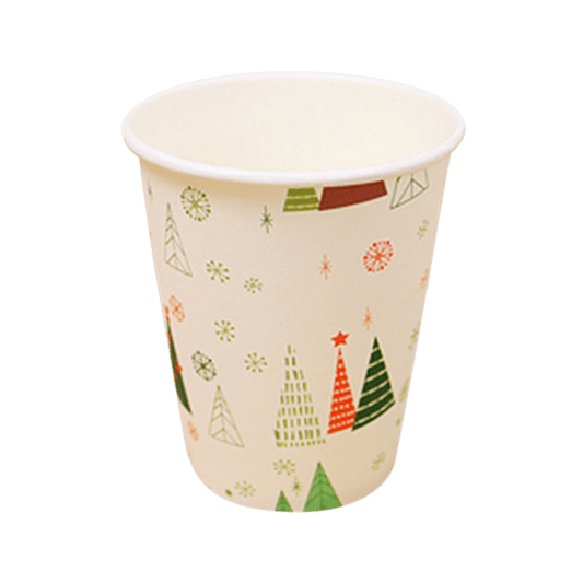 Christmas Tree White Cups, 10 pcs