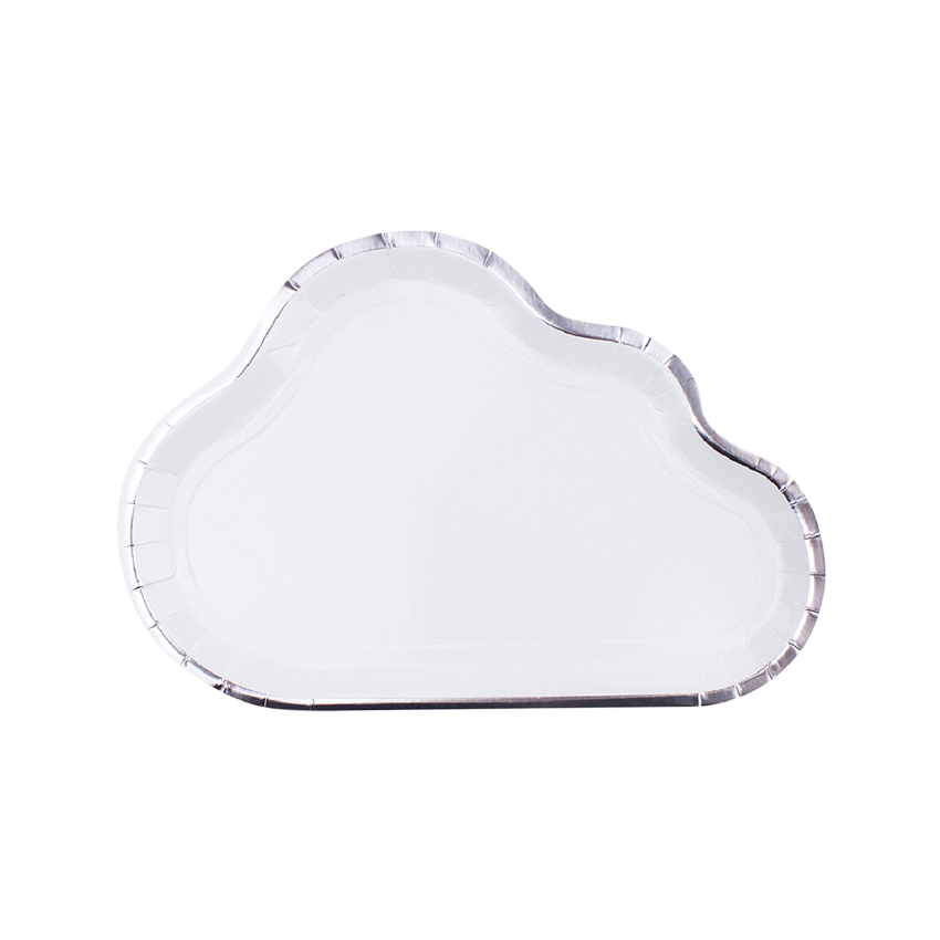 Cloud Shaped White Paper Plate 8 Pcs