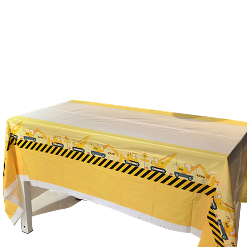 Construction Trucks Themed Disposable Table Cloth