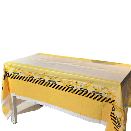 Construction Trucks Themed Disposable Table Cloth