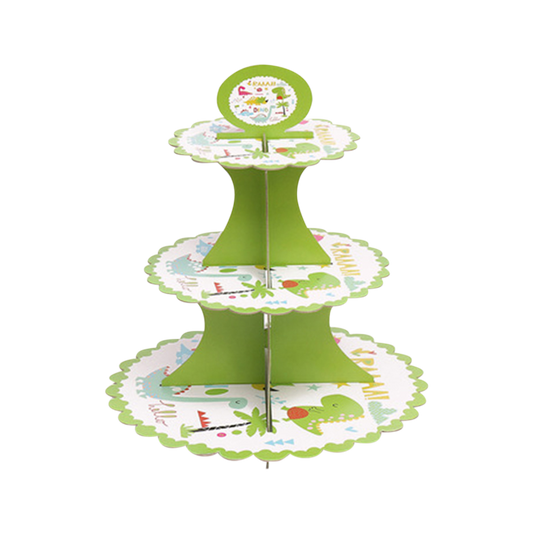 Green Dinosaurs Party Disposable Cupcake Stand