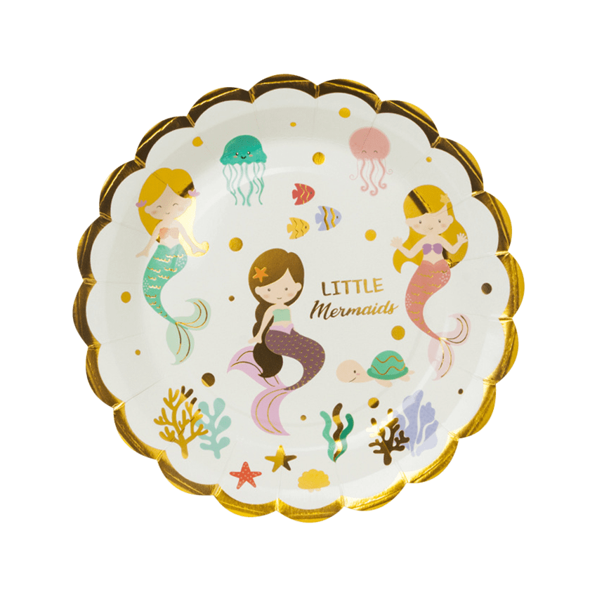 Little Mermaid Paper Plates, 10 pcs