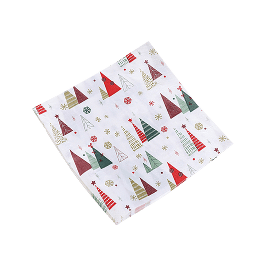 Christmas Paper Tissues With Christmas Trees, 50 pcs