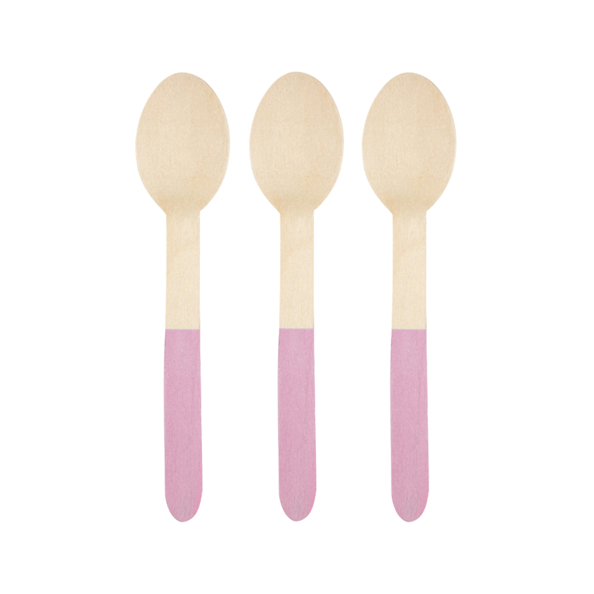 Wooden Cutlery Pink, 8 pcs