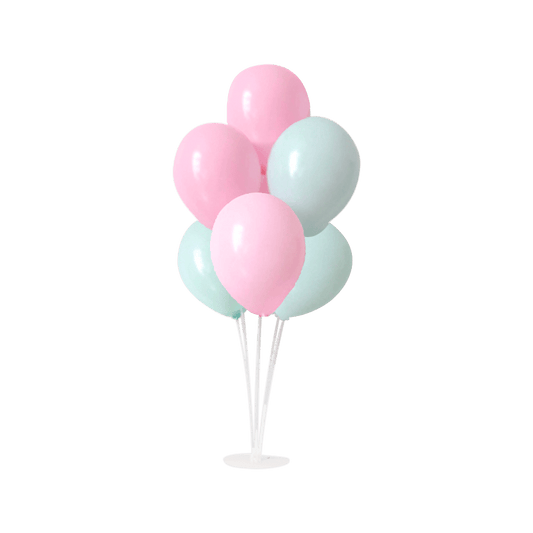 Baby Pink and Green Latex Balloons, 7 pcs