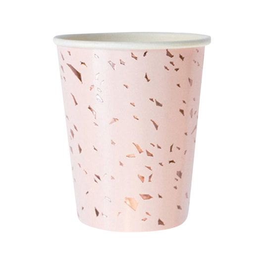 Pink Sprinkle Gold Paper Cups