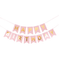 Pink Gold Happy Birthday Pennant Banner
