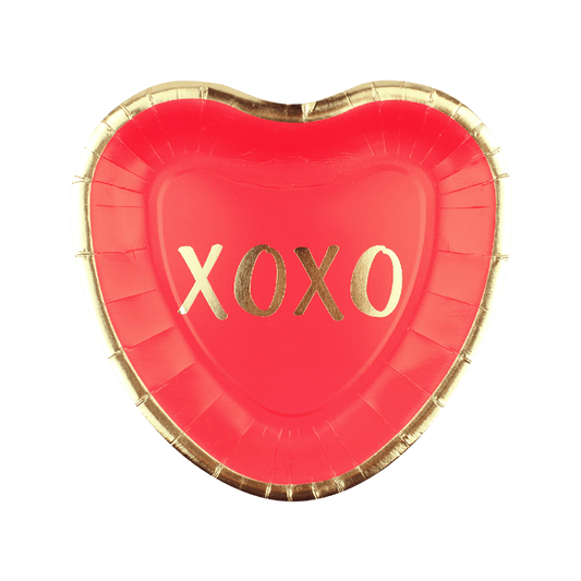 Valentines XOXO Heart Paper Plates