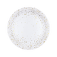 White & Gold Confetti Round Paper Plates