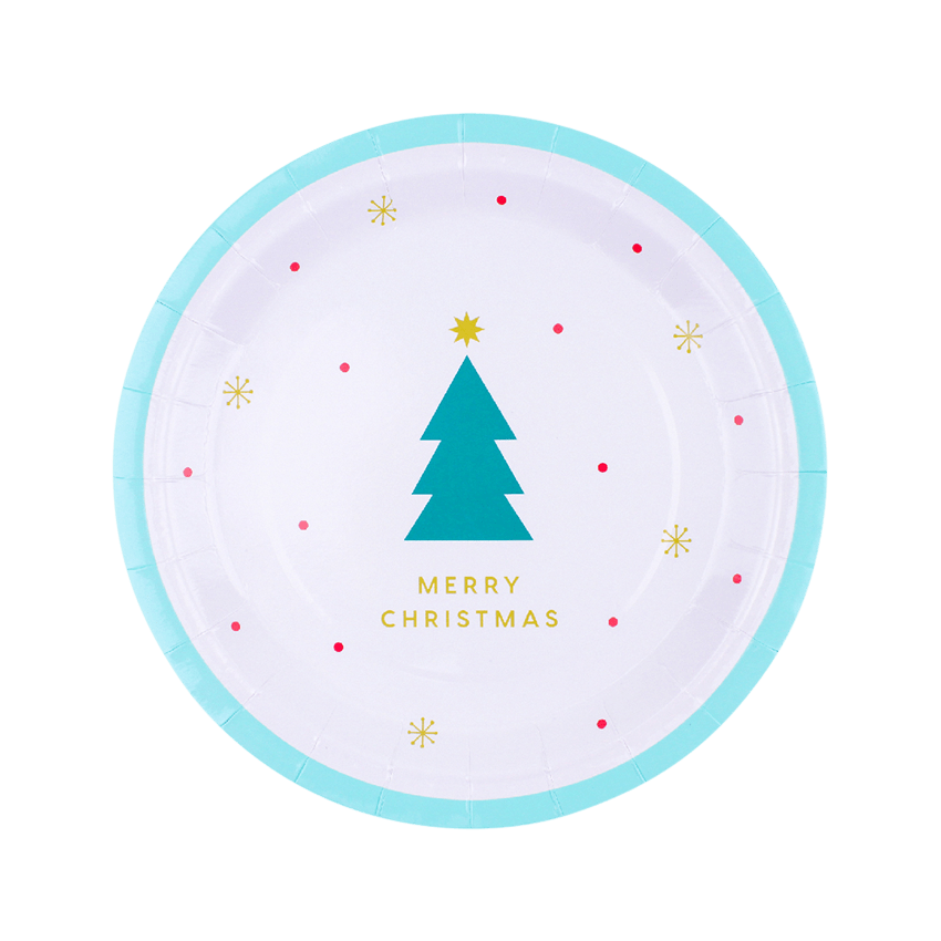 Oh! Christmas Tree Paper Plates, 8 pcs