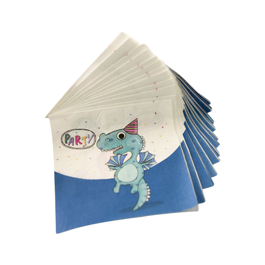 Blue Flying Dinosaur Paper Tissues, 16 Pcs