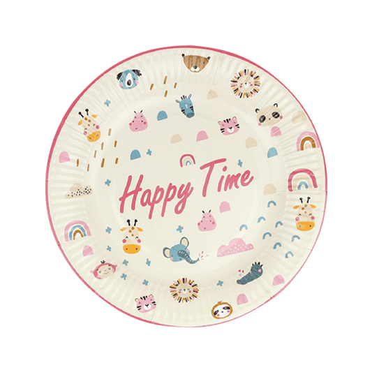 Happy Times Animal Paper Plates 6 in, 8 Pcs