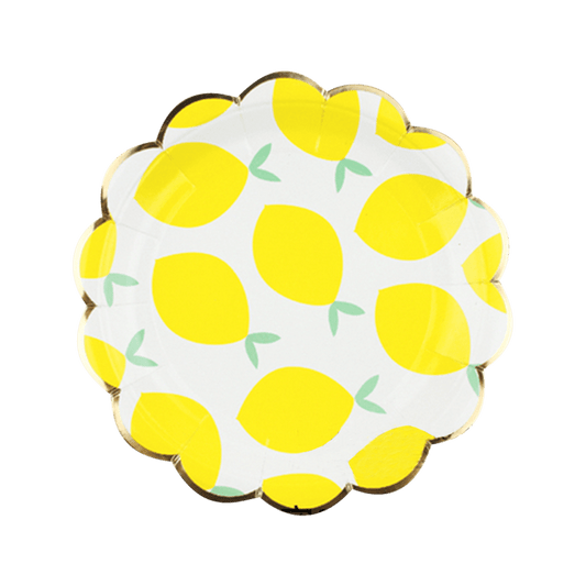 Lemon Printed Paper Plates, 8 pcs