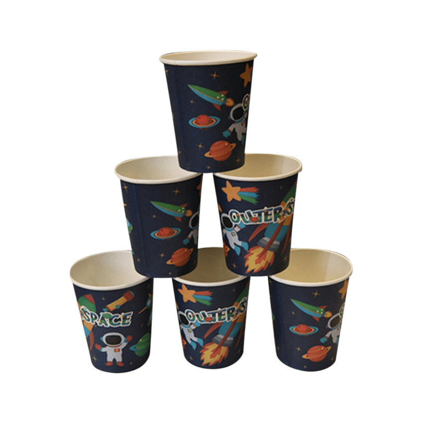 Outer Space Rocket Paper Cups, 6 Pcs