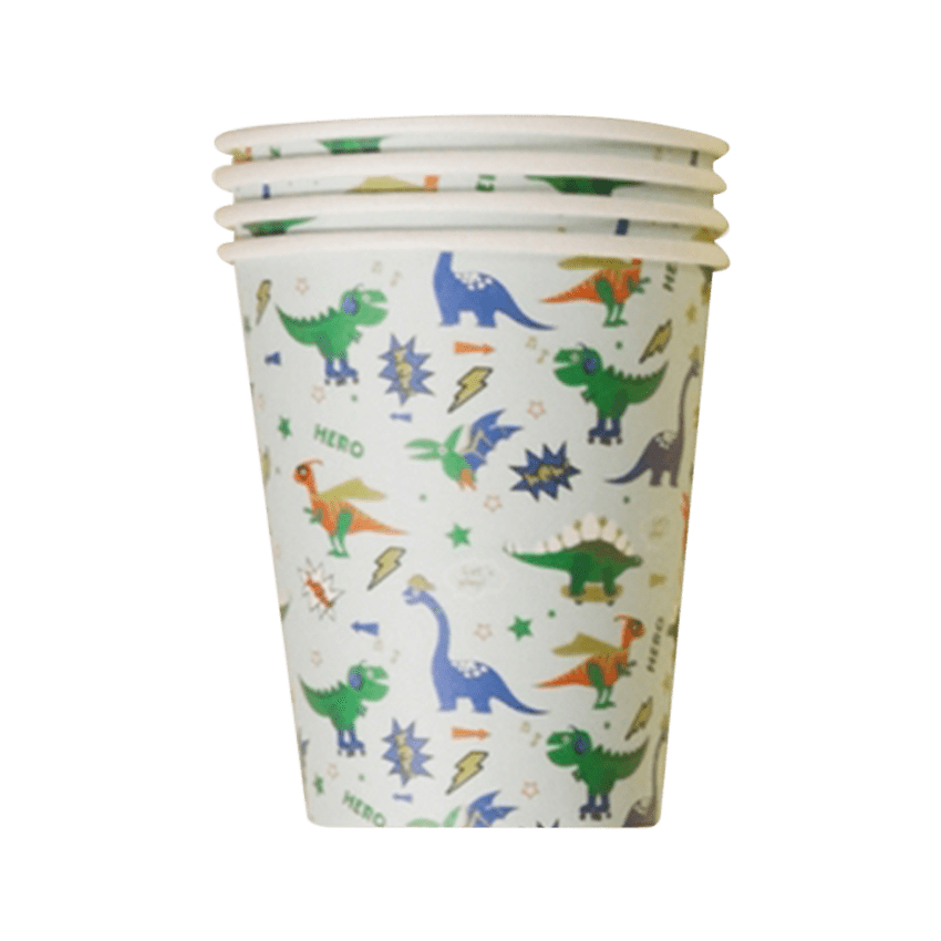Super Hero Dinosaurs Paper Cups, 10 Pcs